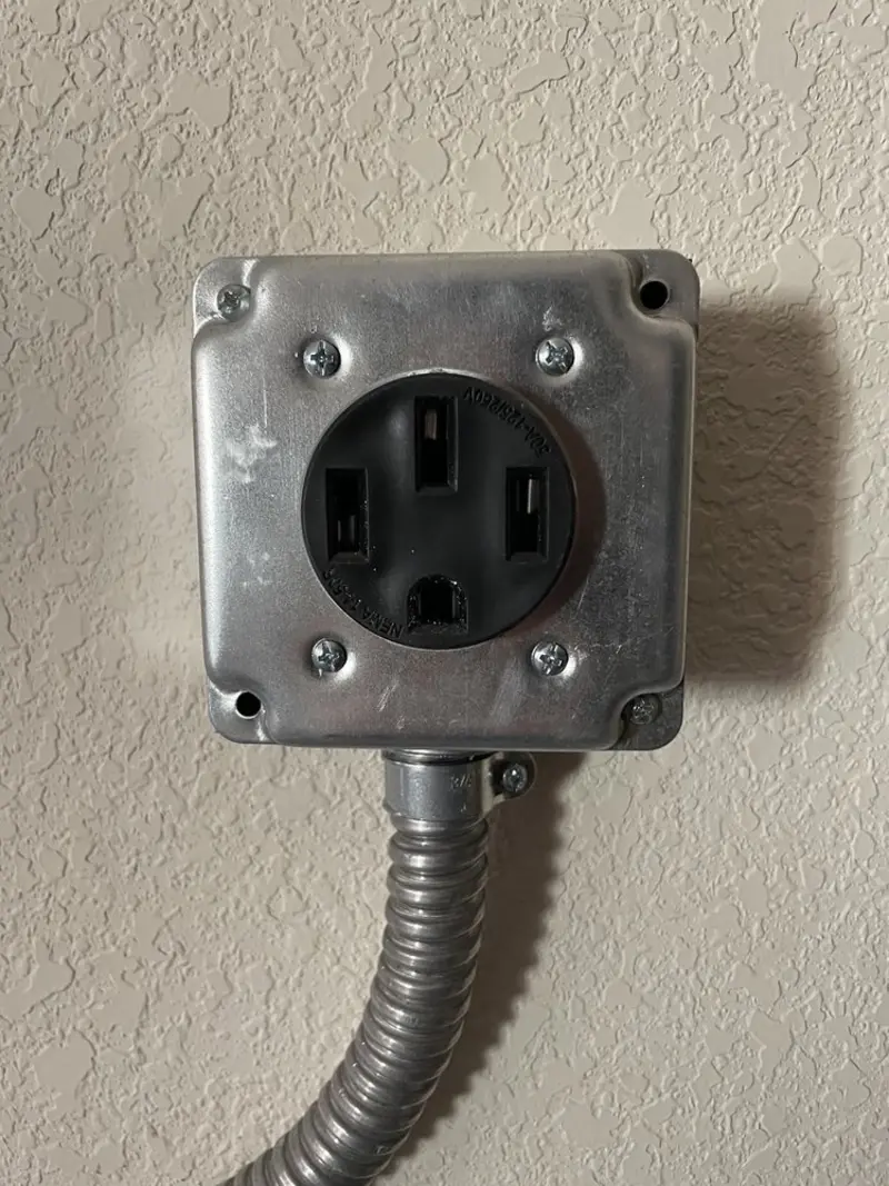 NEMA 14-50 outlet installed for Electrical Panel Upgrade in Center